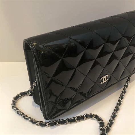 chanel black patent wallet on chain|chanel woc online shop.